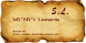 Sáfár Leonarda névjegykártya